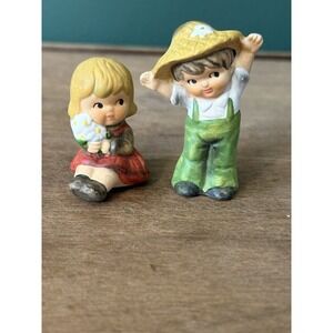 Vintage Set If Two Figurines Boy And Girl